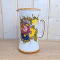 Deruta Majolica Pitcher, Hand Painted Floral, Uantua Deruta, Italian Folk Pottery, 1960s