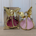 Vintage Koestel Angel Collection, Germany, Christmas Figurines, Brocade, Mid Century