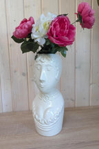 White Woman Bust Vase Planter Italian 1970s