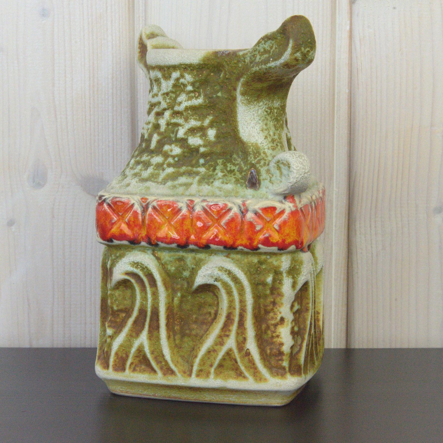 1960s Bay Fat Lava Vase Viking 79 17 West Germany Vintage Ceramic
