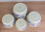 Ditmar Urbach Blue Onion Nesting Bowls Set of 4 Czechoslovakia Mid Century Ceramic