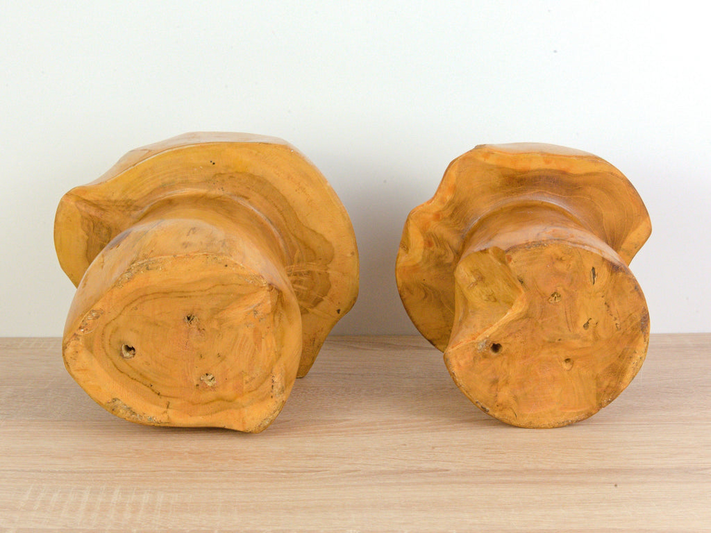 Set of Wooden Mushrooms - Vintage
