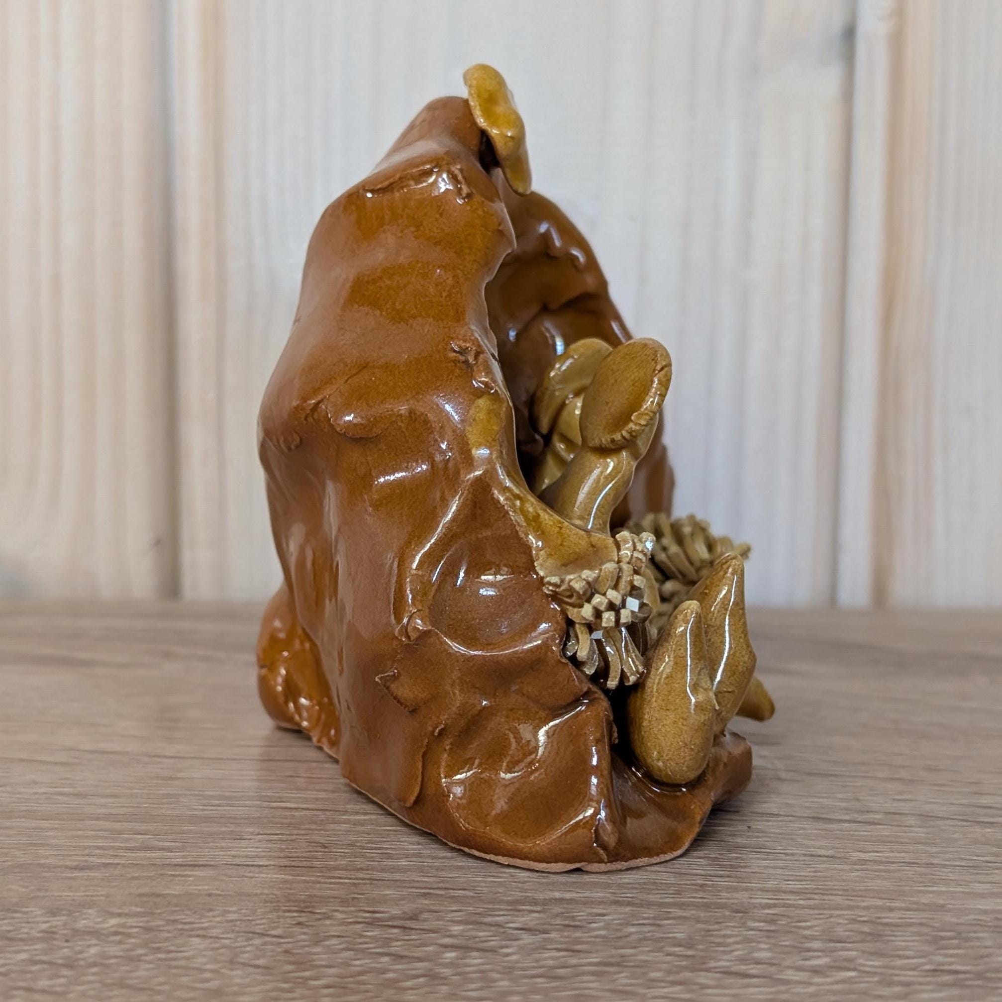 Vintage Italian Nativity Scene: R. Bonfrate Glazed Ceramic, 1980s Christmas Decor