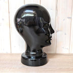 Vintage Scheurich 701 Black Ceramic Mannequin Head, West Germany, 1980s