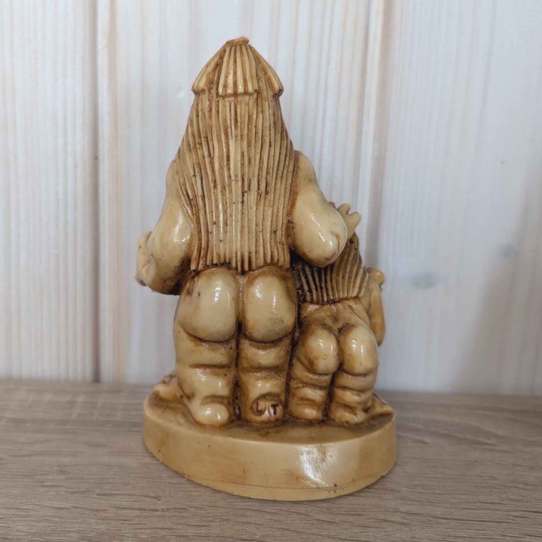 Charming Nordic Troll Pair, Resin Figurines, Scandinavian Folk Art, Vintage 1970s