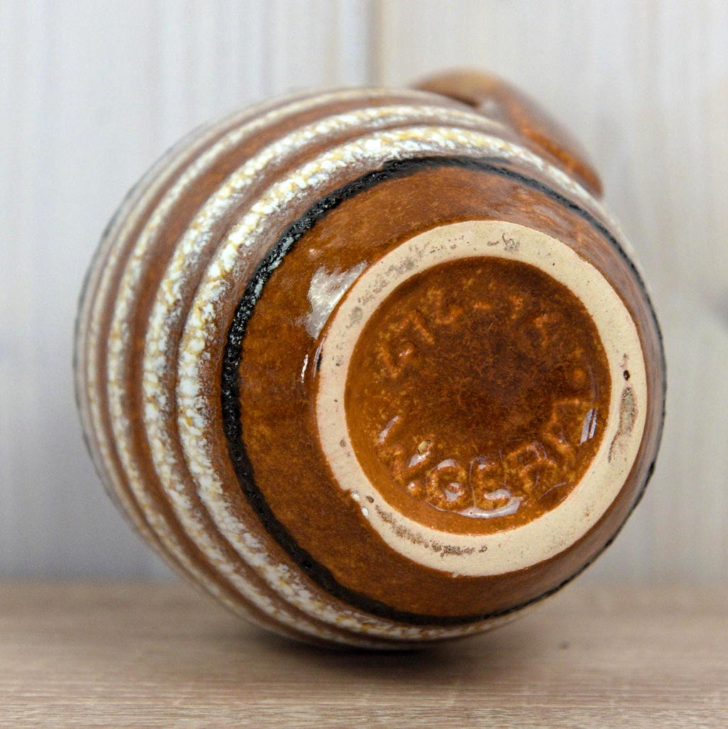 Scheurich 414-16 Vase West Germany, Mid Century Fat Lava Pottery, Brown Ceramic Vase