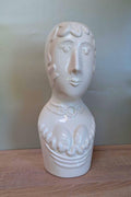 White Woman Bust Vase Planter Italian 1970s
