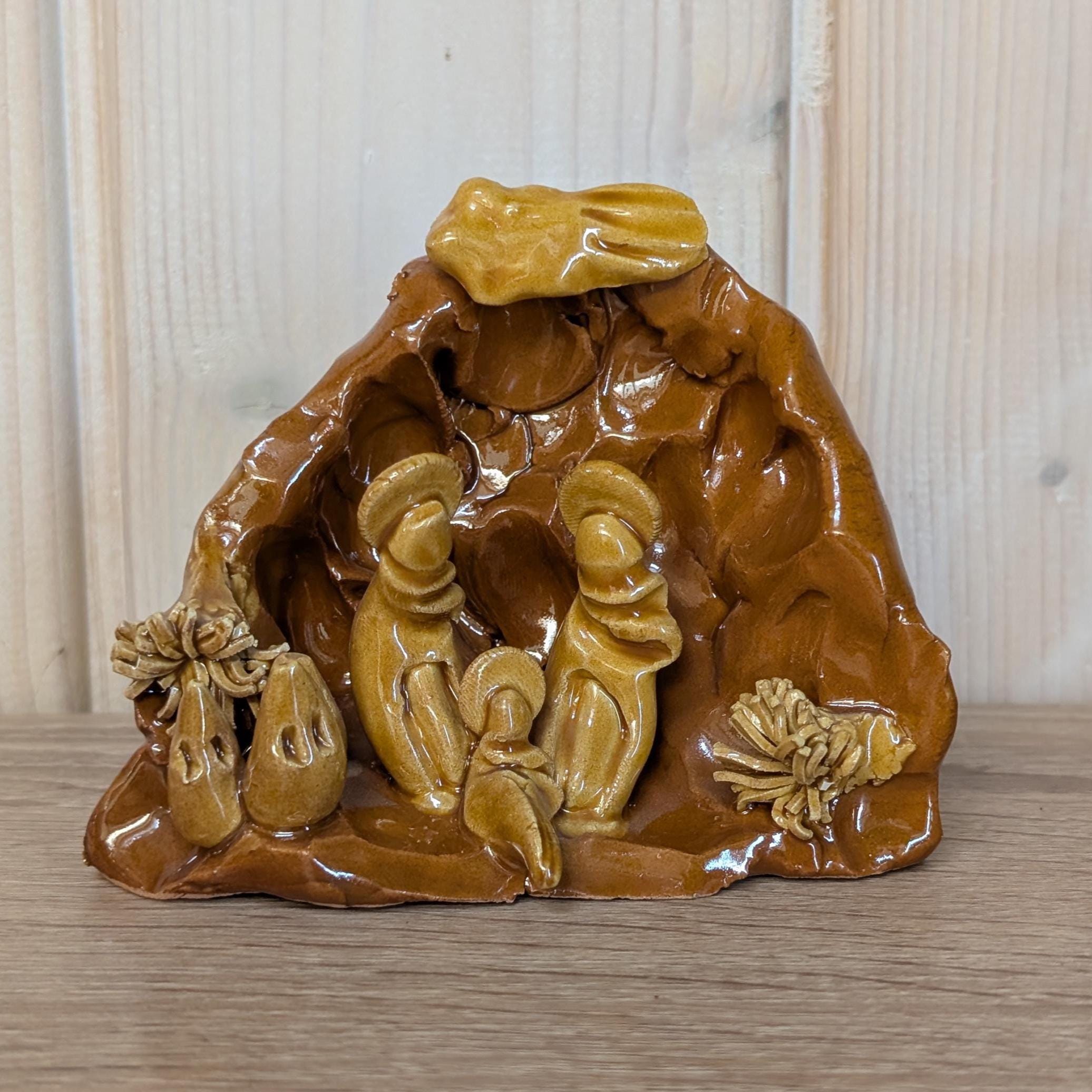 Vintage Italian Nativity Scene: R. Bonfrate Glazed Ceramic, 1980s Christmas Decor