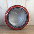 Van Daalen Pottery Ceramic Planter Vase, Navy Blue Matte Glaze, Red Rim, Model B II, 1970s West German Studio Pottery