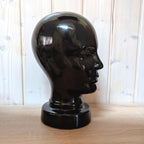 Vintage Scheurich 701 Black Ceramic Mannequin Head, West Germany, 1980s