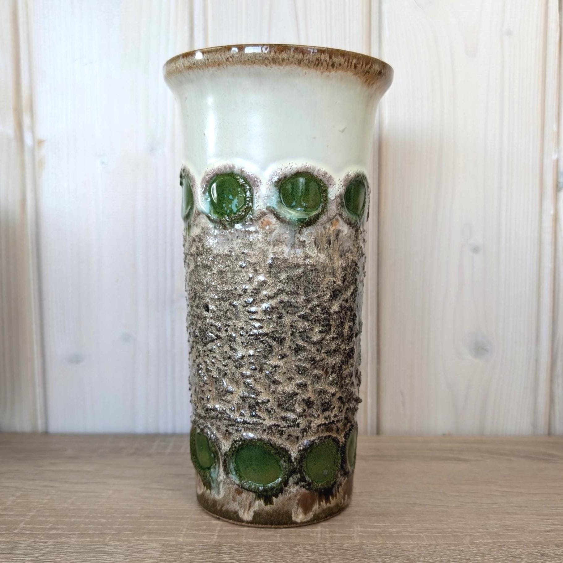 Strehla DDR Vase Green Lava Glaze Fat Lava, 1960s, Choose Your Variant