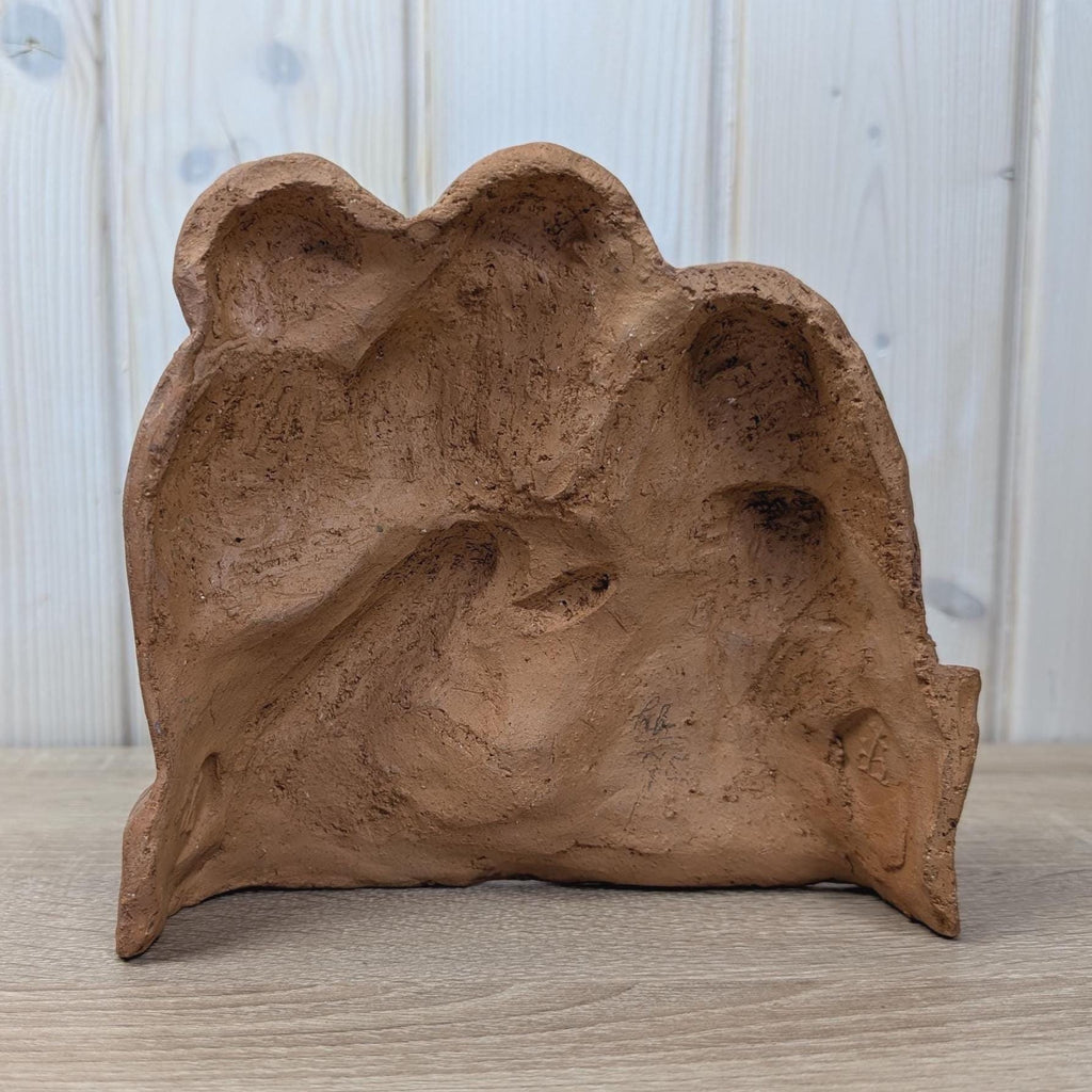 Terracotta nativity sculpture, handmade European studio piece, 1975 dated