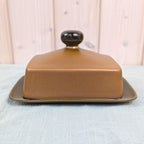 Goebel Country Bretagne Butter Dish, Covered Butter Dish, West Germany, Bavaria, Oeslauer Manufaktur, Olive Brown Stoneware, 1970s