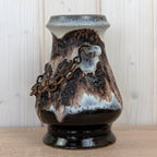 Dumler Breiden 1180-20 Vase West Germany, Mid Century Ceramic with Chain Handles, Fat Lava Pottery