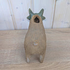 Vintage Mexican Pottery Goat Figurine, Folk Art Bull Terracotta Sculpture, Handmade Mexico, 1960s