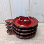 Vintage Rastal Red Glazed Ceramic Egg Cups, Set of 4, Mid Century