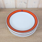 Arzberg Sizilia 3000 Breakfast Plate Set of 6, Hans Theo Baumann, Orange Red, 1970s German Porcelain
