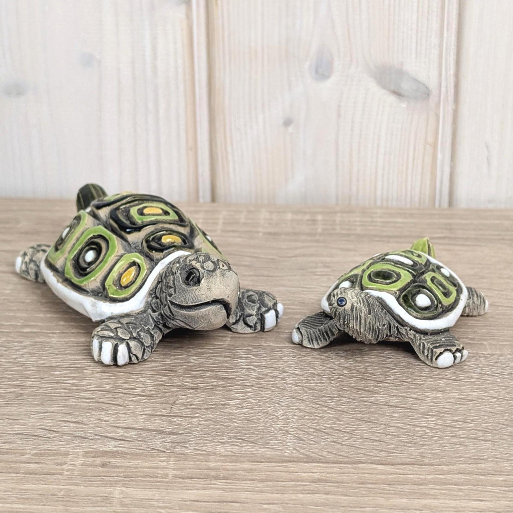 Artesania Rinconada Turtle Figurines, Ceramic Uruguay Set, Hand Painted, Vintage 1970s
