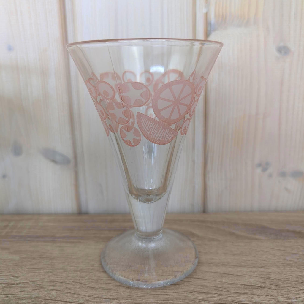 Vintage DDR East German Pastel Citrus Ice Cream Glasses Set of 6, Footed Sundae Glasses Blue Yellow Pink, 1950s 1960s Retro Barware