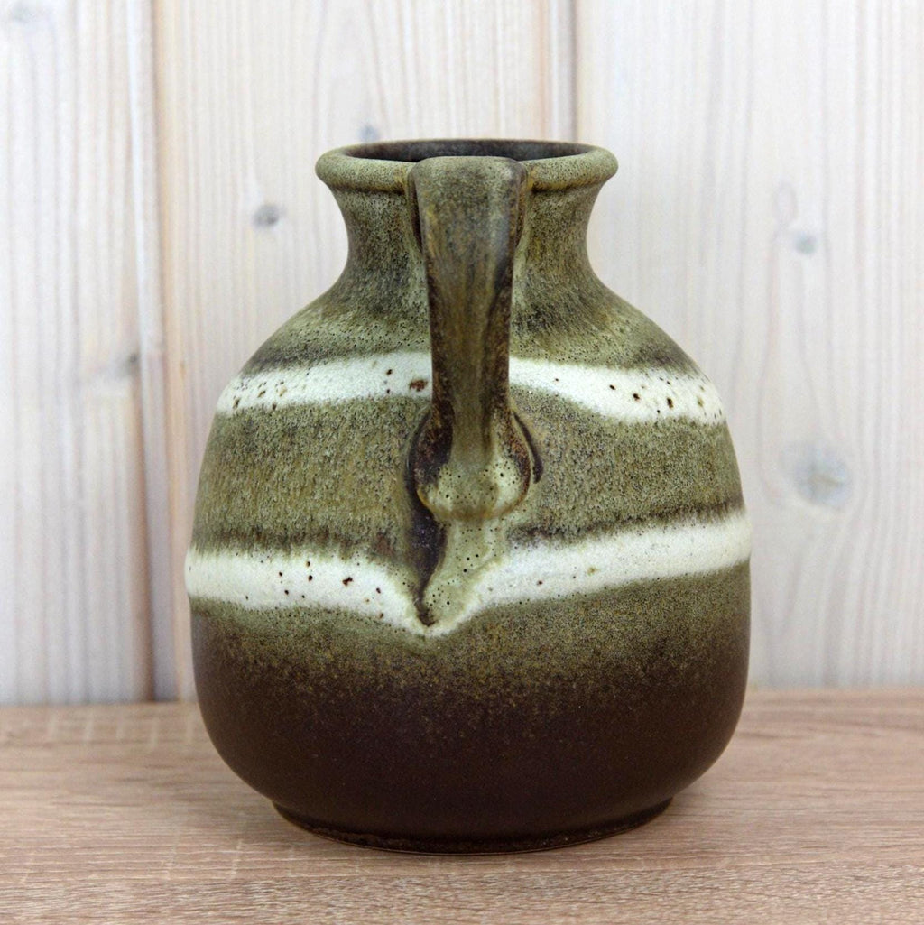 Steuler 514-15 Vintage West German Pottery Jug, Mid Century Ceramic Pitcher Green Brown Glaze