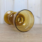 Vintage amber glass vase candleholder, Ingrid Glas, handblown art glass, Germany, 197