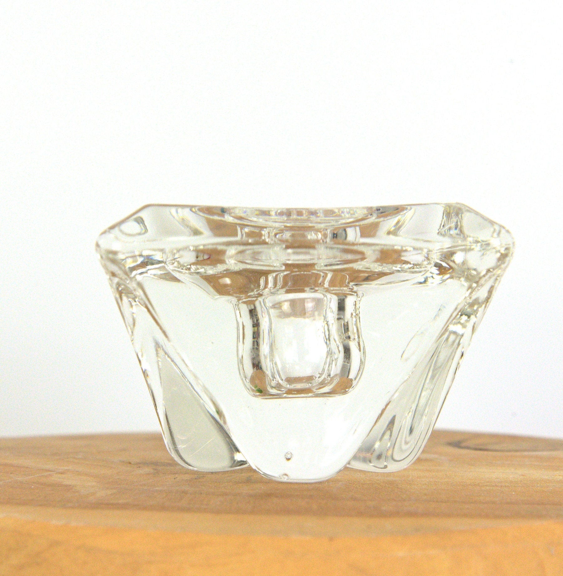 Vintage Maastricht Crystal Candlestick/Tealight Holder - 1960s Netherlands