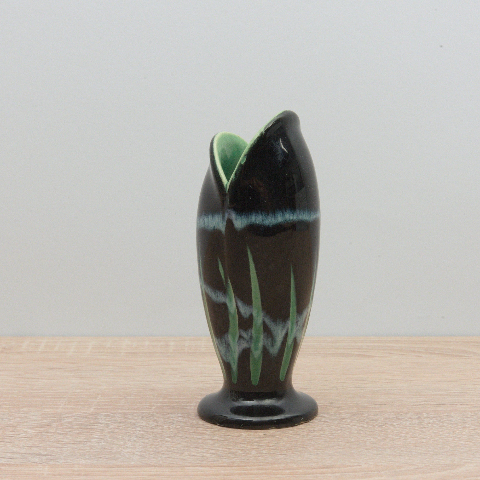 Rare - Scheurich Vase - 234-13 - Black/Green/Blue
