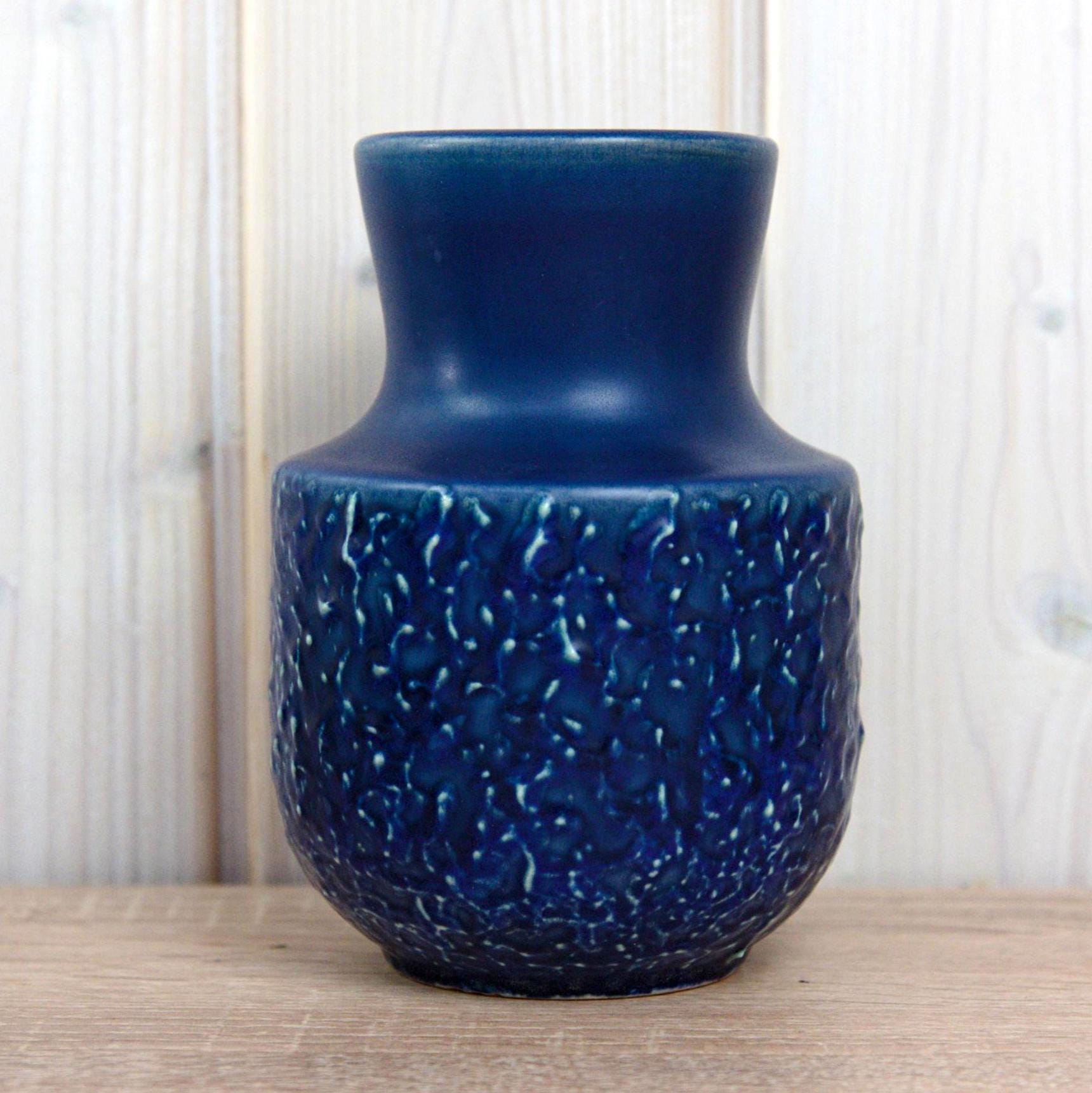 Steuler 140 15 Vase West Germany, Blue Fat Lava Pottery, Mid Century Modern Ceramic Vase, Vintage Steuler Art Pottery, 1970s WGP Decor