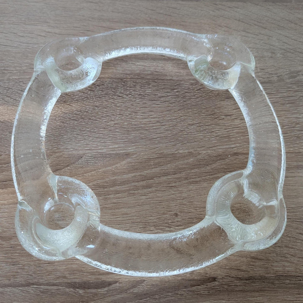 Pukeberg Sweden Glass Advent Candle Holder, Designed by Uno Westerberg, 1970s Mid-Century Scandinavian Vintage