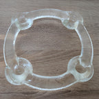 Pukeberg Sweden Glass Advent Candle Holder, Designed by Uno Westerberg, 1970s Mid-Century Scandinavian Vintage