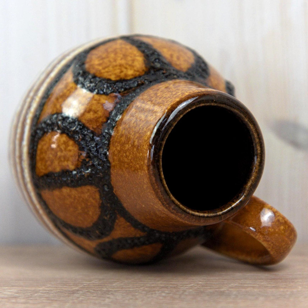 Scheurich 414-16 Vase West Germany, Mid Century Fat Lava Pottery, Brown Ceramic Vase