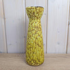 Scheurich 520-22 Fat Lava Vase, Yellow Ochre Volcanic Glaze, West German Pottery, 1960s