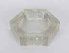 Heavy vintage glass hexagon ashtray