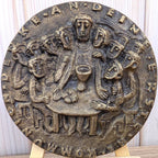 Bronze First Communion Medal Last Supper, German Religious Plaque, Erste Kommunion, Heavy Cast Bronze, 1950s 1960s Vintage