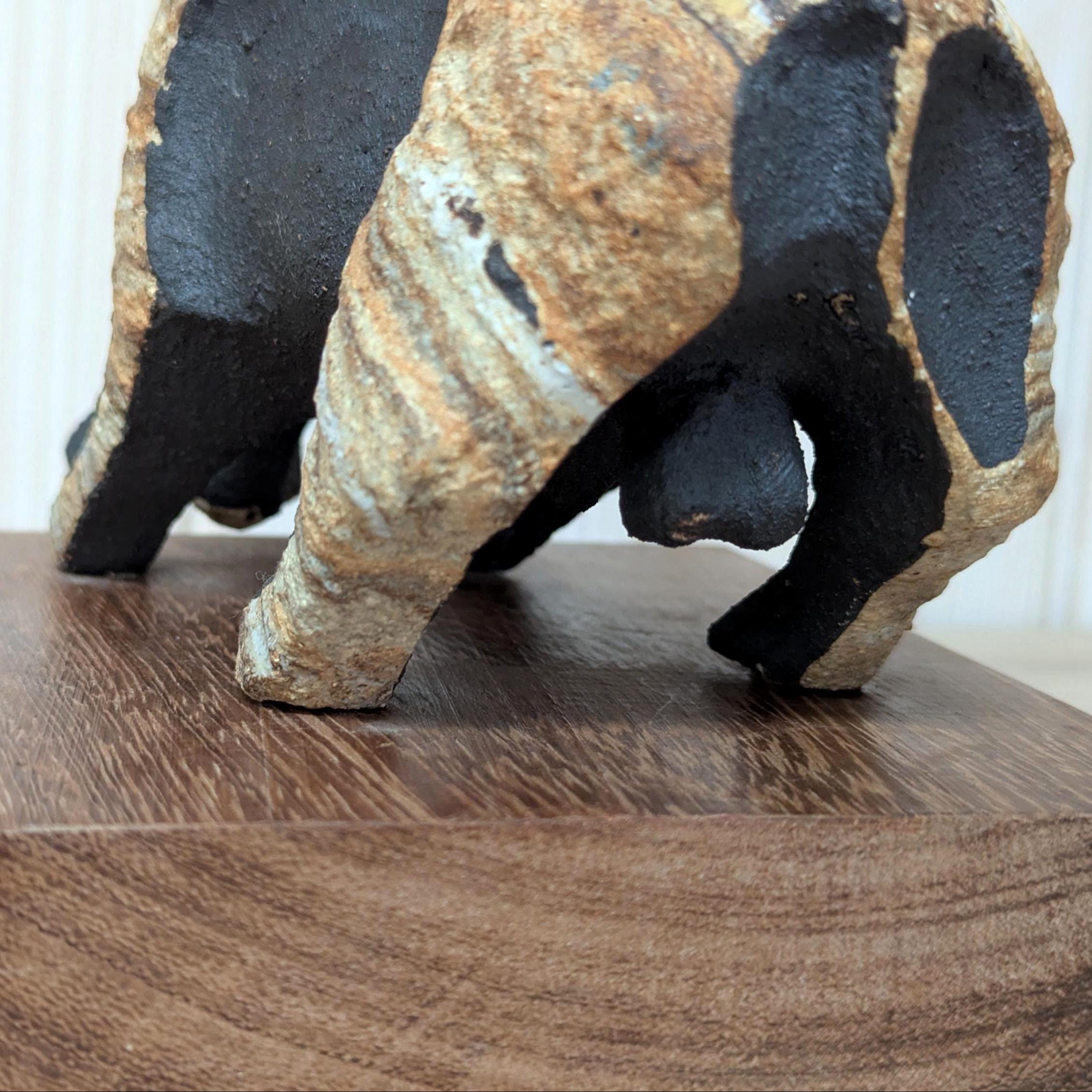 Handmade Ceramic Bull  Sculpture, Juan Ramon Gimeno, Spanish Studio Art, Vintage