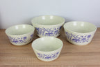 Ditmar Urbach Blue Onion Nesting Bowls Set of 4 Czechoslovakia Mid Century Ceramic