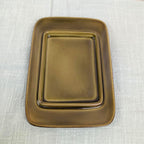 Goebel Country Bretagne Butter Dish, Covered Butter Dish, West Germany, Bavaria, Oeslauer Manufaktur, Olive Brown Stoneware, 1970s