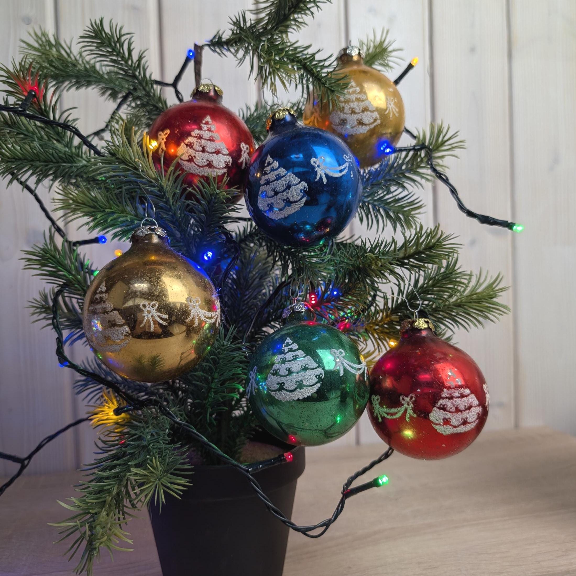 Martin Ziegler Glass Christmas Ornaments, German Holiday Decor Set, vintage