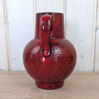 Scheurich 418-20 vase, vintage red fat lava pitcher, West German pottery, 1960s