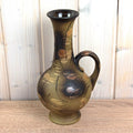 Ruscha K-35 Vintage West German Pottery Vase, Mid Century Ceramic with Handle Brown Beige Glaze