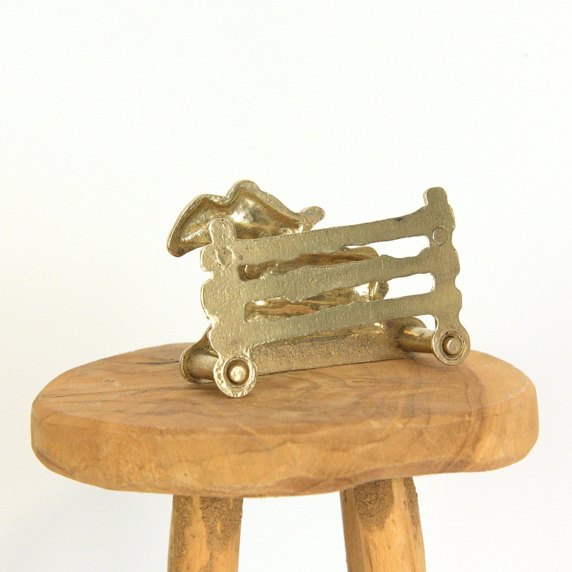 Brass - Equestrian - Napkin holder -  Letter holder - Vintage