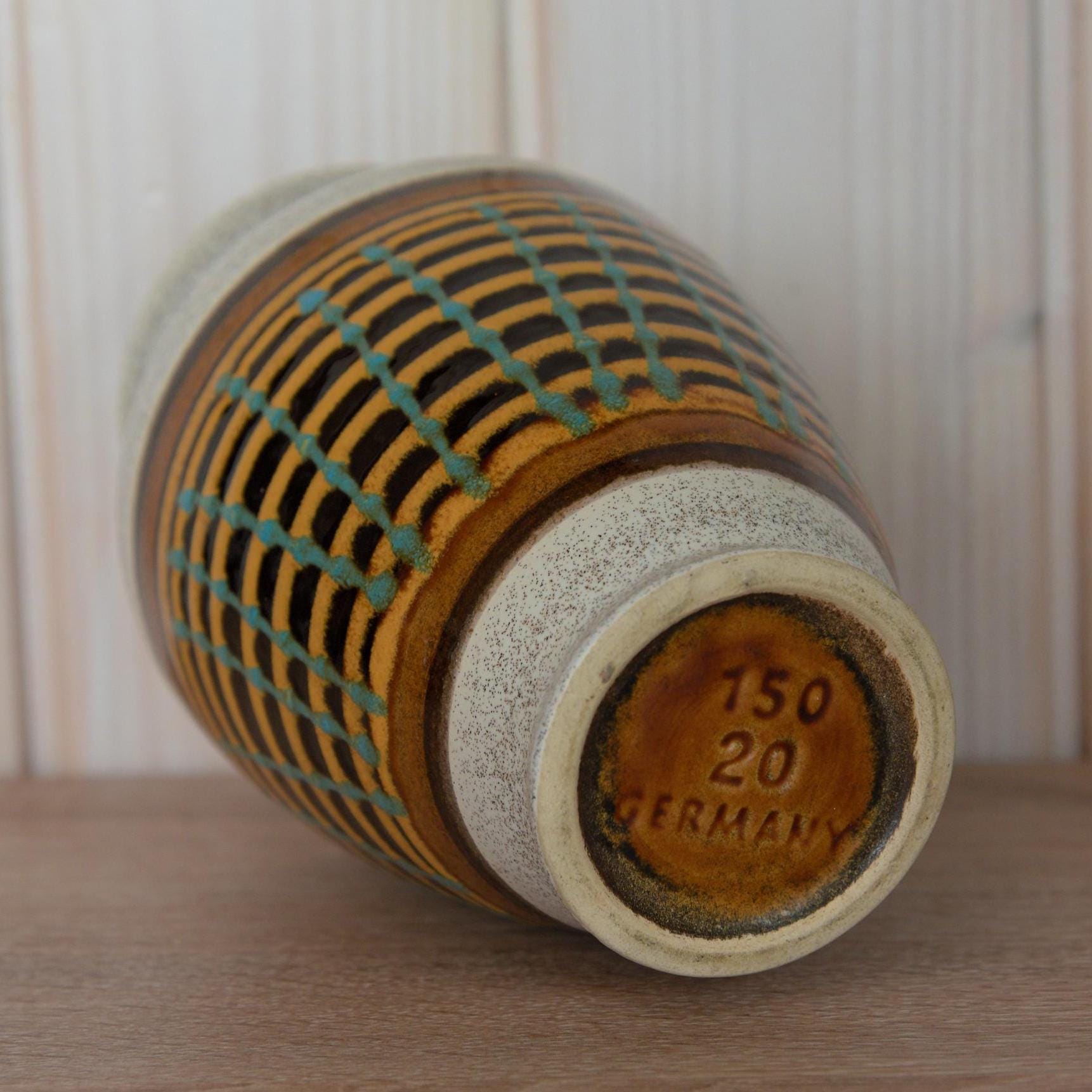 Vintage Dümler & Breiden Vase 150-20, West German Pottery, 1970s Mid-Century Ceramic, Retro Collectible