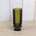 Vintage Nanny Still Riihimäki Olive Green Glass Vase, Finnish Art Glass, 1960s