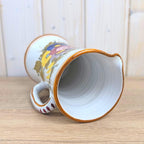 Deruta Majolica Pitcher, Hand Painted Floral, Uantua Deruta, Italian Folk Pottery, 1960s