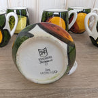 Schramberg Monaco Fruit Mugs Set of 6, Vintage German Ceramic Coffee Cups, 1970s