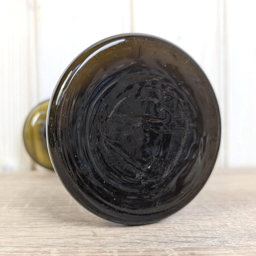 Vintage amber glass vase candleholder, Ingrid Glas, handblown art glass, Germany, 1970s