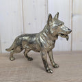Vintage Brass German Shepherd Figurine, Solid Brass Dog Sculpture, Hand Cast, 1970s