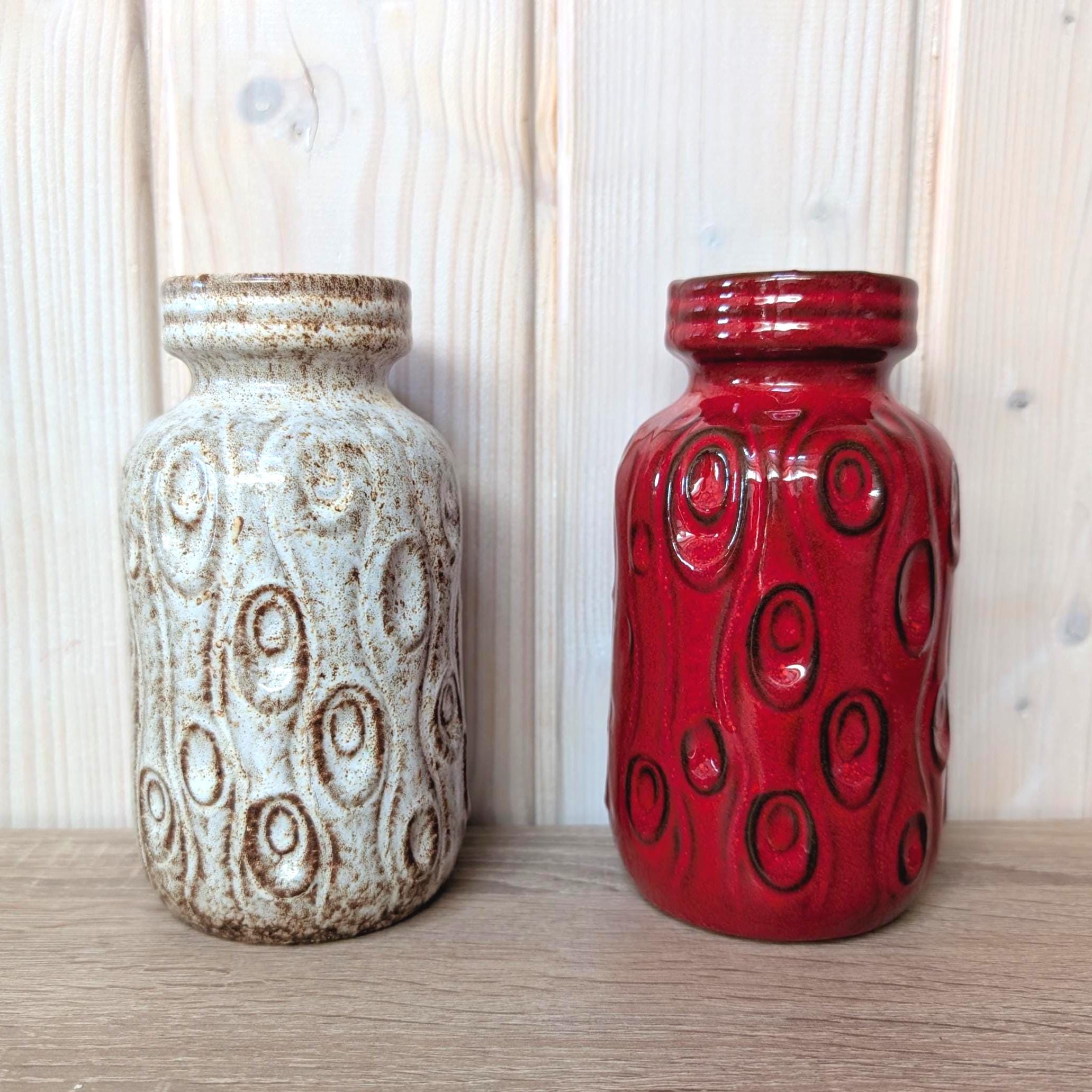Vintage Scheurich 288-15 Vase, West Germany, Koralle Decor, Fat Lava Era WGP Pottery, 1970s, Choose Your Colour