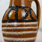 Scheurich 414-16 Vase West Germany, Mid Century Fat Lava Pottery, Brown Ceramic Vase