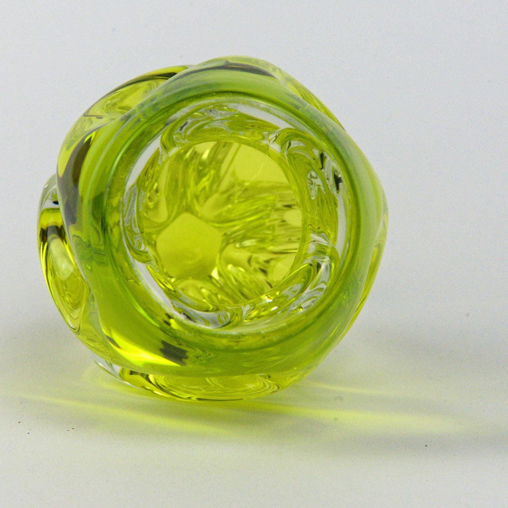 Josef Hospodka Chřibská Art Glass Vase, Uranium Yellow Green, Czech Sommerso, 1960s